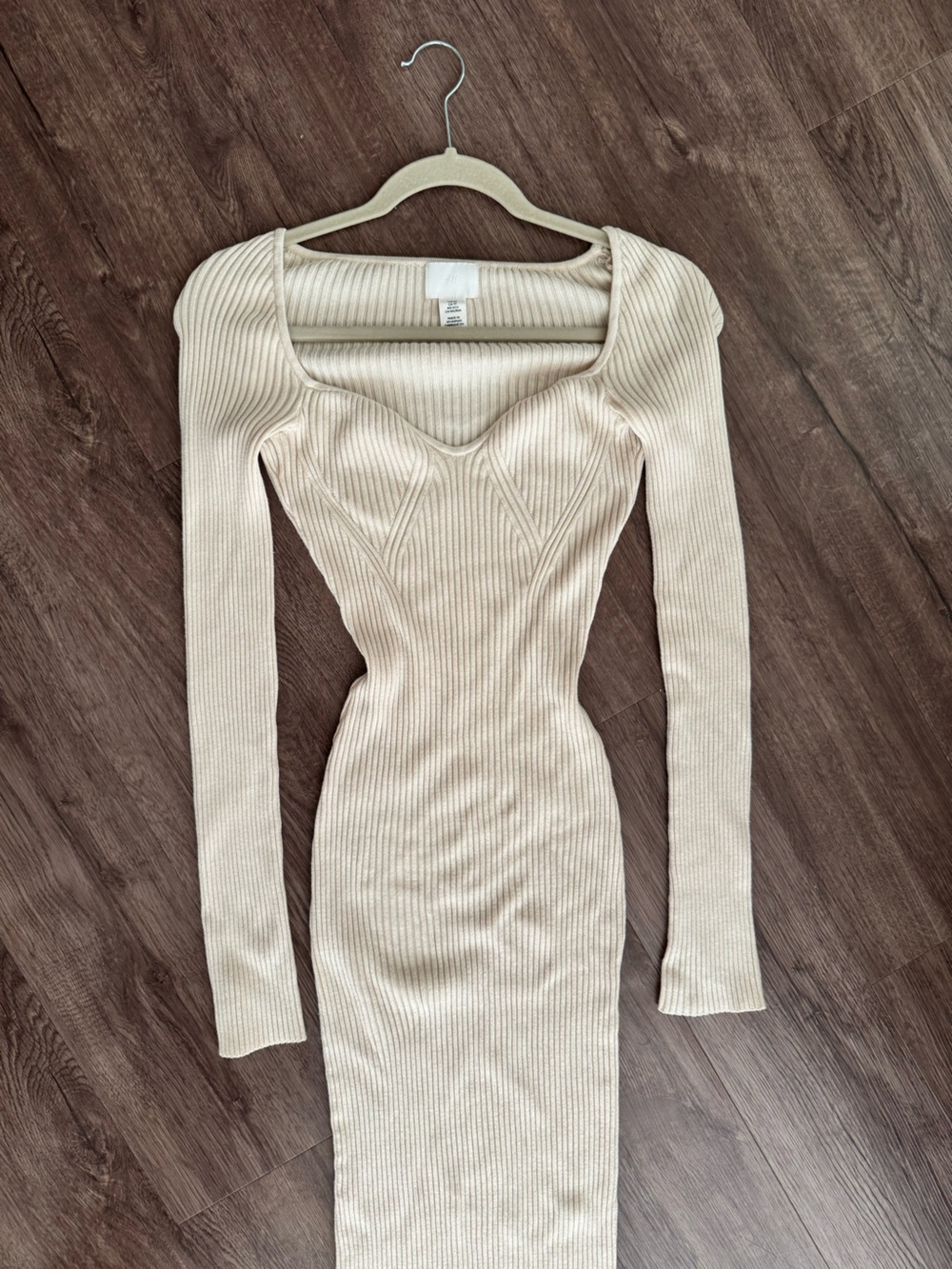 H&M Cream Ribbed Dress